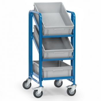 Eurokastenwagen 250 kg, mit 3 offenen Etagenrahmen mit 3 Eurokästen