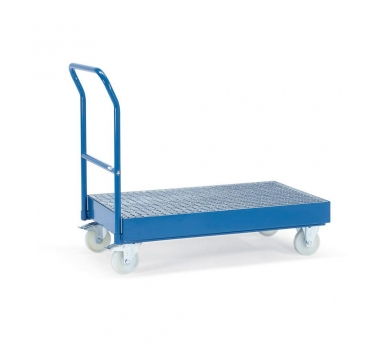 Fasstransportwagen mit Wanne 100 mm hoch, öldicht