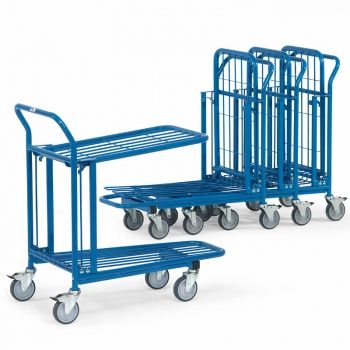 Lagerwagen 300 kg, mit Schiebebügel und 2 Etagen