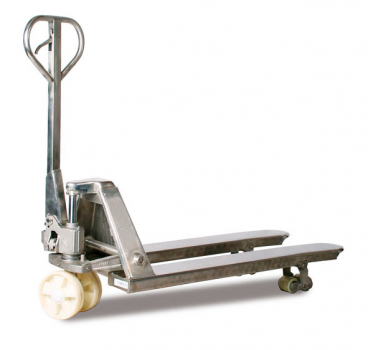 Edelstahl-Gabelhubwagen, Tragkraft 2000kg / 2t, Hub 115 mm, Gabellänge 1150 mm