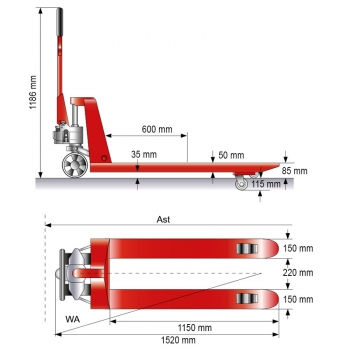 Preview: Gabelhubwagen GHW Eco - Zeichnung