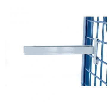 Gabelträger Stahl geschweißt, pulverbeschichtet lichtgrau RAL 7035.