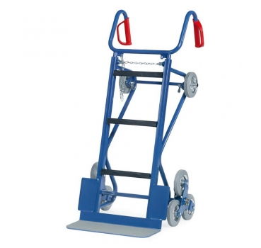Gerätekarre, 400 kg, Höhe 1300 mm, Treppensternen & Stützrädern