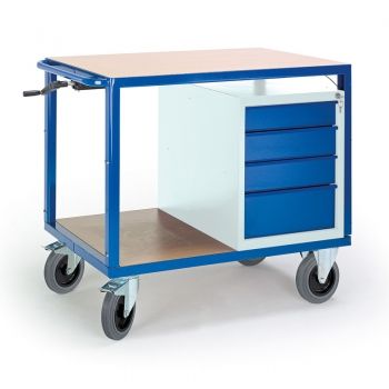 Tischwagen höhenverstellbar, 1090x700 mm, Schubladenschrank, 400kg