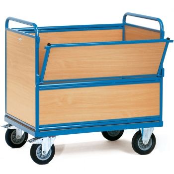 Holzkastenwagen 600 kg, mit Wänden und Boden aus Holz