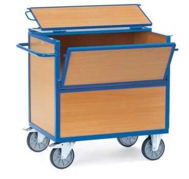 Holzkastenwagen 600 kg, mit Wänden und Boden aus Holz