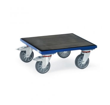 Kistenroller mit Holzplattform mit Riefengummi, 400 kg Tragkraft