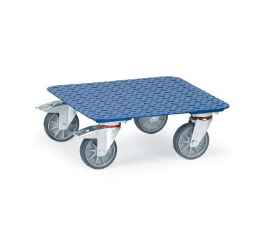 Kistenroller, Tränenblech-Plattform, 400 kg Tragkraft, Ladefläche 500x500 mm