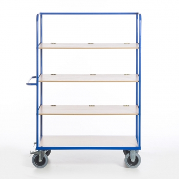 Preview: Klapp-Etagenwagen mit 3 faltbaren Böden, Frontansicht