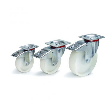 Lenkrolle mit Feststeller Polyamid-Bereifung, Doppelstopp