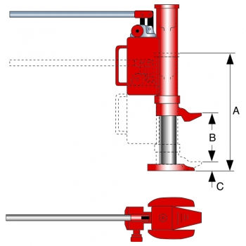 Preview: Maschinenheber, 5 - 25 t Tragkraft - Zeichnung