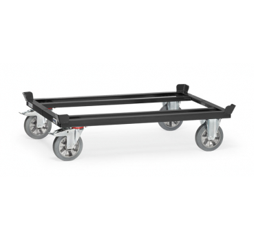 Palettenfahrgestelle in Anthrazitgrau (RAL 7016) 1200 kg Tragkraft, Elastic-Vollgummi-Bereifung