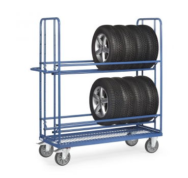 Reifenwagen 400 kg,  mit 2 Ladeflächen 1420x610 mm