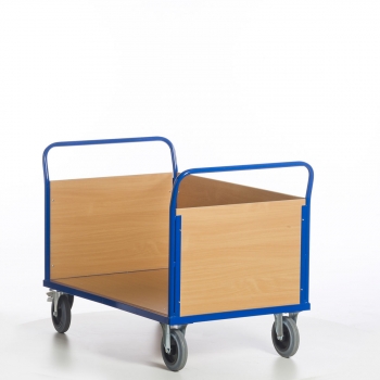 Preview: Dreiwandwagen, 3 Holzwände, 400 kg Tragkraft, 850x480 mm Ladefläche