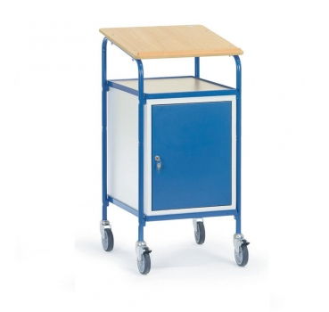 Rollpult 100 kg, mit Schreibfläche und Stahlschrank