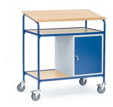 Rollpult 100 kg, mit Schreibfläche und Stahlschrank