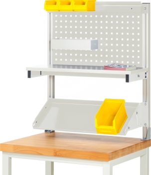 System-Aufbau (Komplettset-01 B750 mm), zur Montage auf Arbeitsplatte, RAL7035