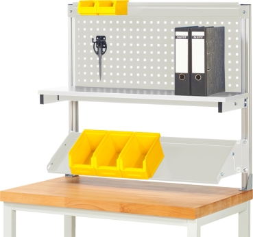 System-Aufbau (Komplettset-01 B1000 mm), zur Montage auf Arbeitsplatte, RAL7035