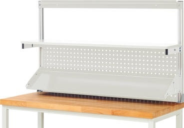 Preview: System-Aufbau (Komplettset-01 B1500 mm), zur Montage auf Arbeitsplatte, RAL7035