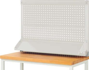 Preview: System-Aufbau (Komplettset-02 B1250 mm), zur Montage auf Arbeitsplatte, RAL7035