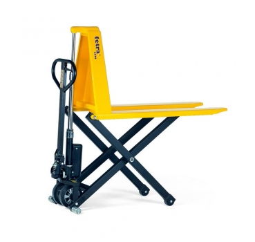 Scheren-Gabelhubwagen 1000 kg Tragkraft, Lenkräder aus Vollgummi