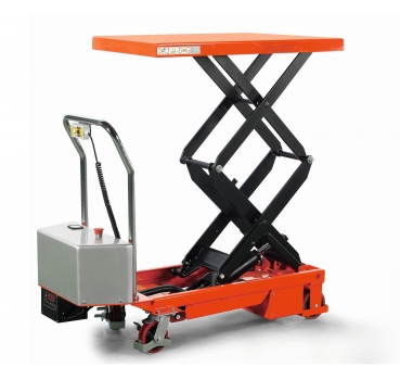 Scheren-Hubtischwagen, fahrbar, 350kg Hublast, LxB 910x500mm