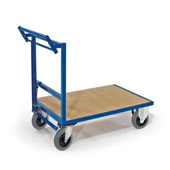 Schiebebügelwagen mit Totmannbremse, 500 kg Tragkraft, 1000x700 oder 1200x800 mm Ladeflächen