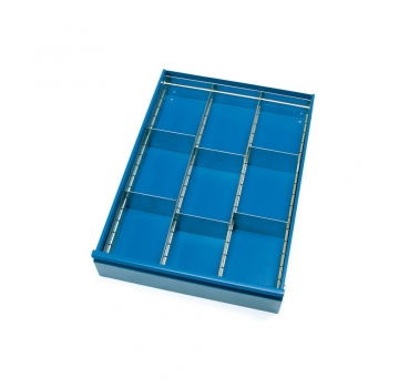 Schubladen-Einteilungs-Set Zubehör für Tischwagen 500 und 1.000 kg, wahlweise für Einzelschublade oder Schubladenschrank