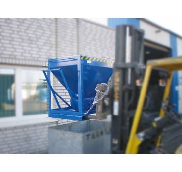 Preview: Silowagen 375l/0,37cbm, Tragl. 400 kg, BxTxH 1200x800x1250mm, fahrbar, Staplertaschen, RAL5012-2