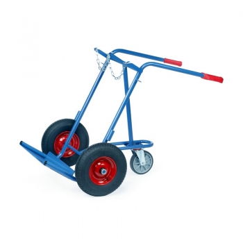 Stahlflaschenkarre, 150 kg, 2 Stahlflaschen à 40-50 Ltr., mit 1 Stütz-Lenkrolle