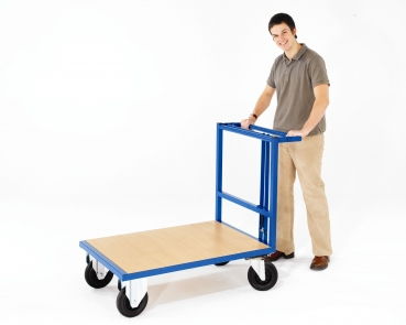 Preview: Schiebebügelwagen mit Totmannbremse, 500 kg Tragkraft, 1000x700 mm Ladeflächen