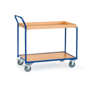 Leichte Tischwagen 300 kg, mit 1 Boden und 1 Kasten aus Holz