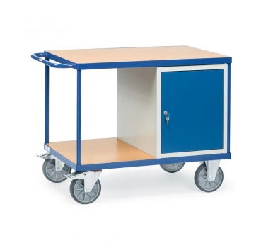 Werkstattwagen, 1 Stahlschrank, 2 Ladeflächen, 600 kg Tragkraft