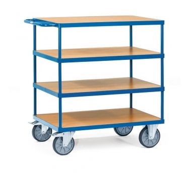 Schwere Tischwagen bis 600 kg, mit 4 Böden aus Holz