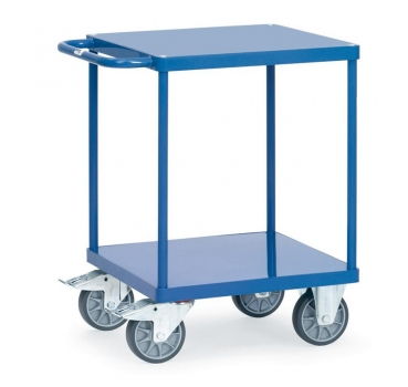 Tischwagen mit 2 Stahlblech-Plattformen, Ladefläche 600x600 mm, 500 kg