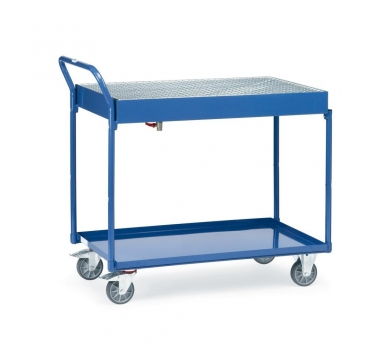Tischwagen mit Wannen 300 kg, mit Blechwannen und Gitterrost