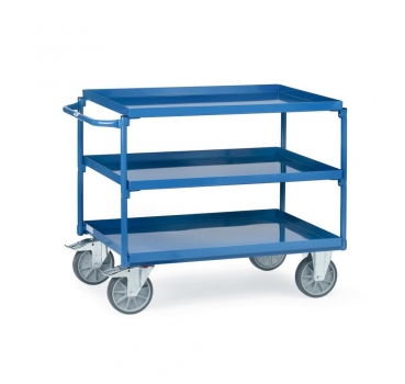 Tischwagen mit 3 Blechwannen, Griff waagerecht, 400 kg