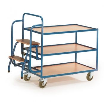 Tischwagen mit 2 Trittstufen