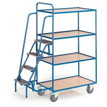 Tischwagen mit 4 Trittstufen und 4 Etagen