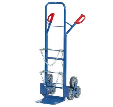 Stahlflaschen-Treppenkarre, HxB 1300 x 590 mm, 200 kg Tragkraft