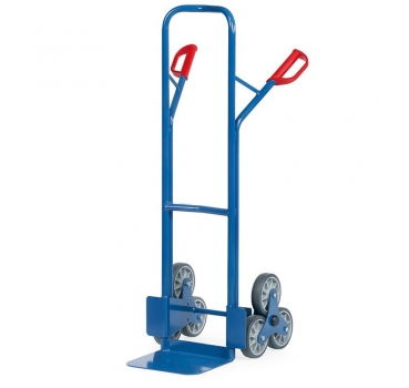 Stahlrohr-Treppenkarre, Tragkraft 200 kg, dreiarmige Rad-Sterne