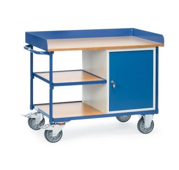 Werkstattwagen, 400 kg, 1 Schrank, 3 Ladeflächen