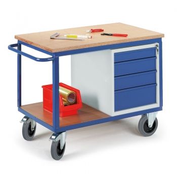 Werkstattwagen mit Schubladenschrank, Tragkraft 500 kg, LxBxH 1250x700x890 mm