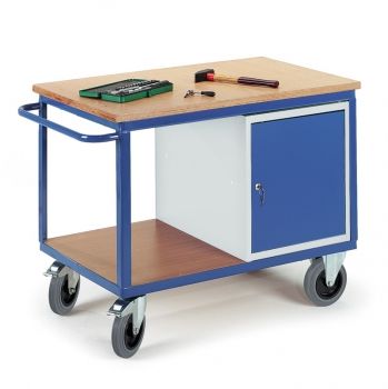 Werkstattwagen mit Stahlschrank 500 kg Tragkraft, LxBxH 1250x700x890 mm