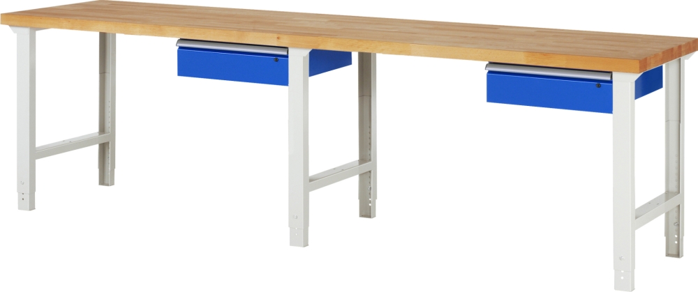 Werkbank höhenverstellbar 7001A1, B3000xT700xH790-1140mm, 2xSchublade-TA