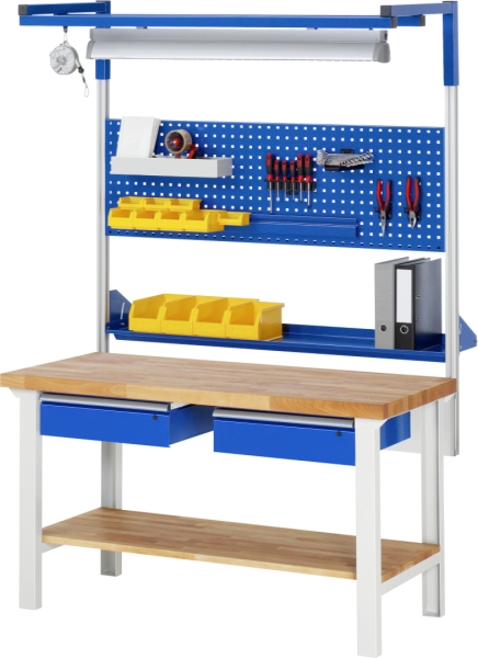 Werkbank höhenverstellbar 7001A7, B1500xT700xH790-1140mm, 1xSchublade-TA