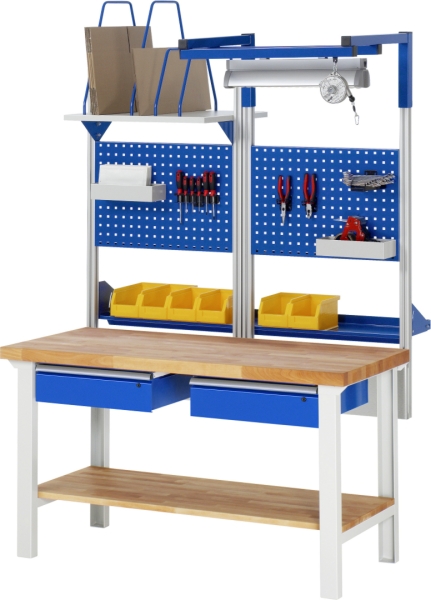 Werkbank höhenverstellbar 7001A7, B1500xT700xH790-1140mm, 1xSchublade-TA