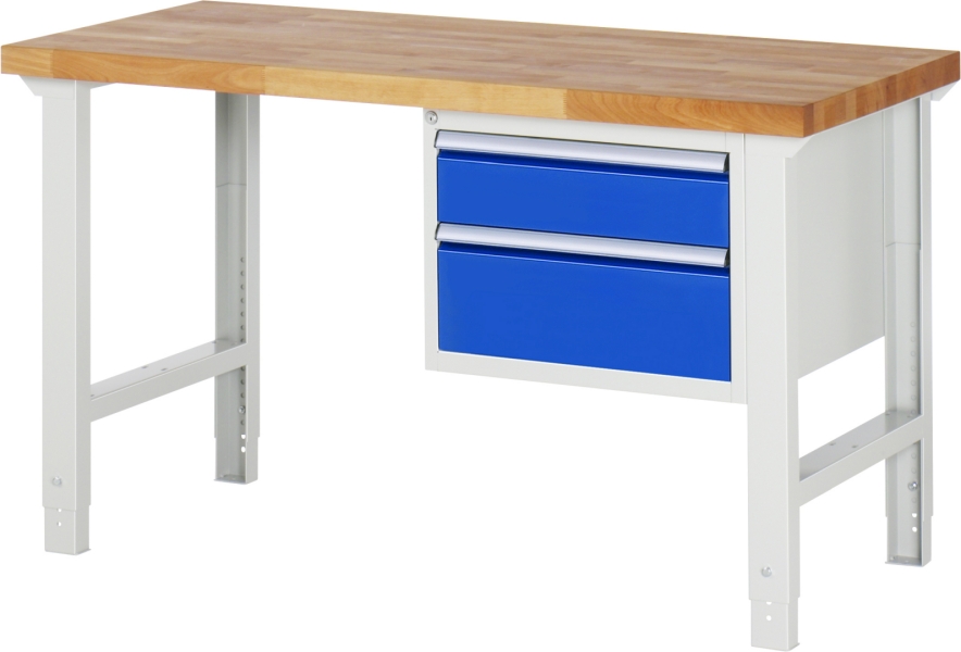 Werkbank höhenverstellbar 7123A1, B1500xT700xH790-1140mm, 2xSchublade-TA