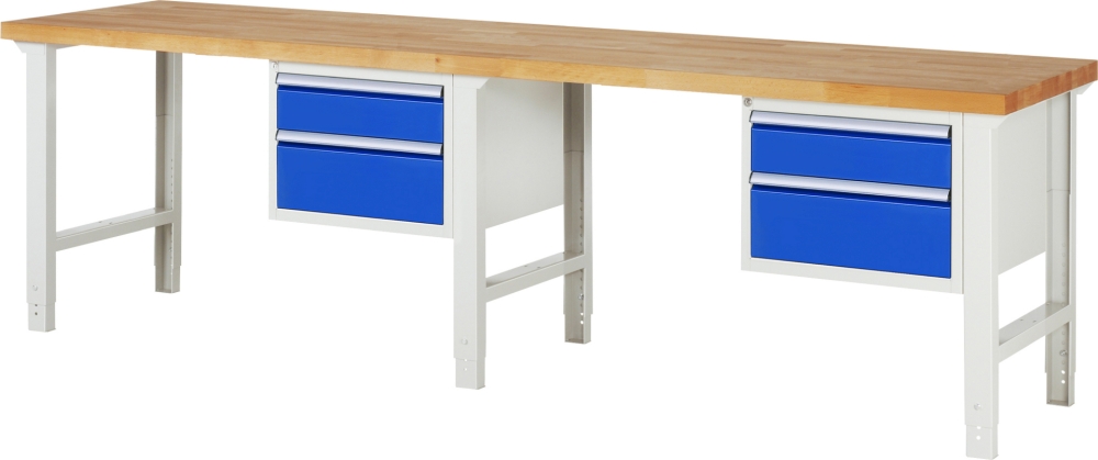 Werkbank höhenverstellbar 7123A1, B3000xT700xH790-1140mm, 4xSchublade-TA