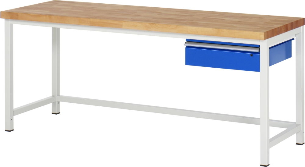Werkbank höhenverstellbar 8001A1, B2000xT700xH840-1040mm, 1xSchublade-TA
